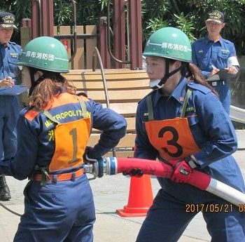 麻布消防団ポンプ操法大会女子隊出場