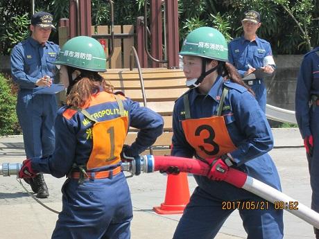 麻布消防団ポンプ操法大会女子隊出場